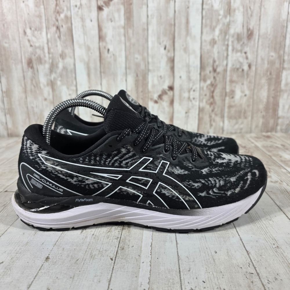 ASICS Gel-Cumulus 23 Womens Running Shoes Black White 1012A888 Size 8.5